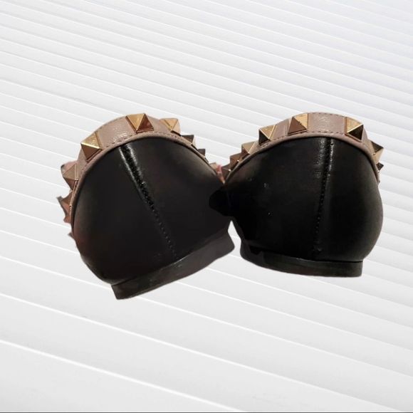 Valentino Garavani's ballerina Rockstud black ballet flats 37 - Picture 9 of 12